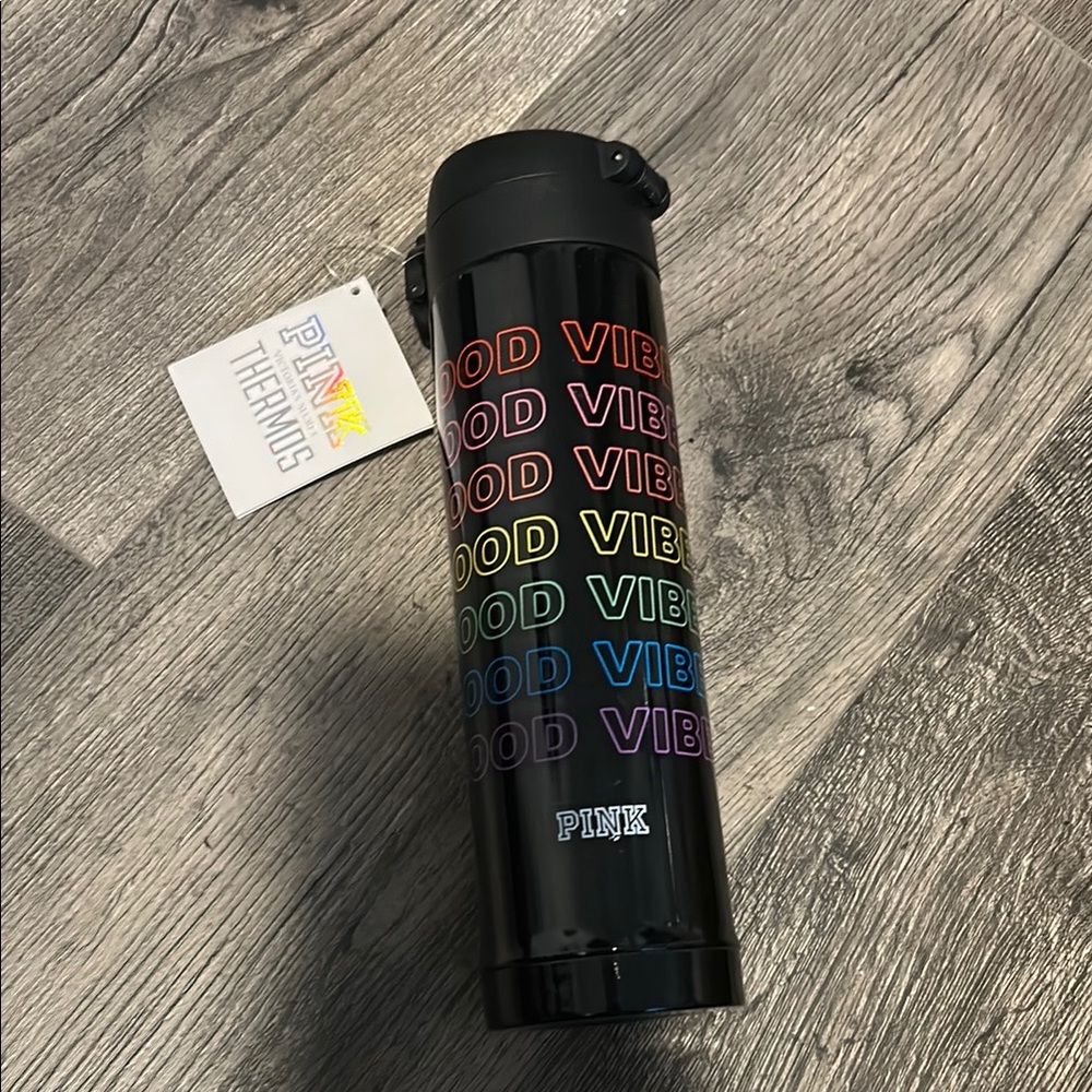Victoria’s Secret Pink Black Good Vibes Thermos
